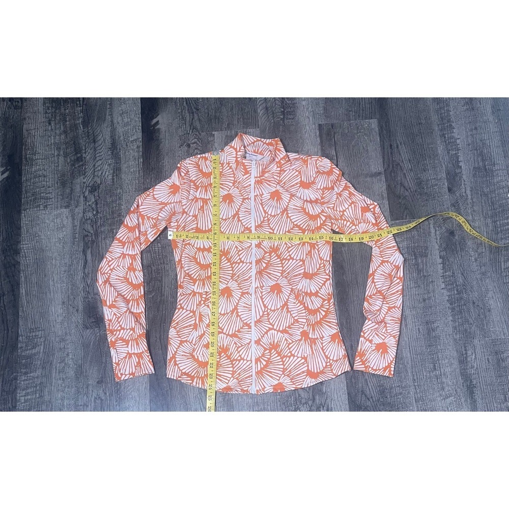 Tommy Bahama Womens Small Orange White Full Zip Jacket Golf Tennis Athleisure - Picture 6 of 6